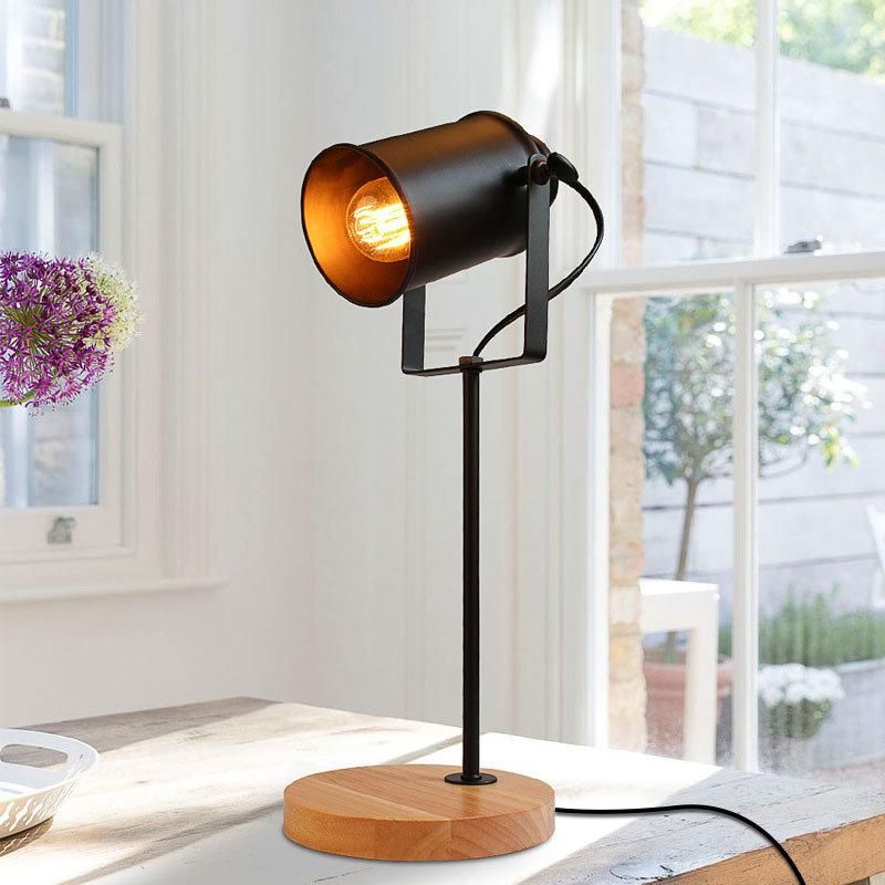 American Table Lamp Ascelina Vintage Loft Wooden LED Desk Lamp (WH-VTB-35)
