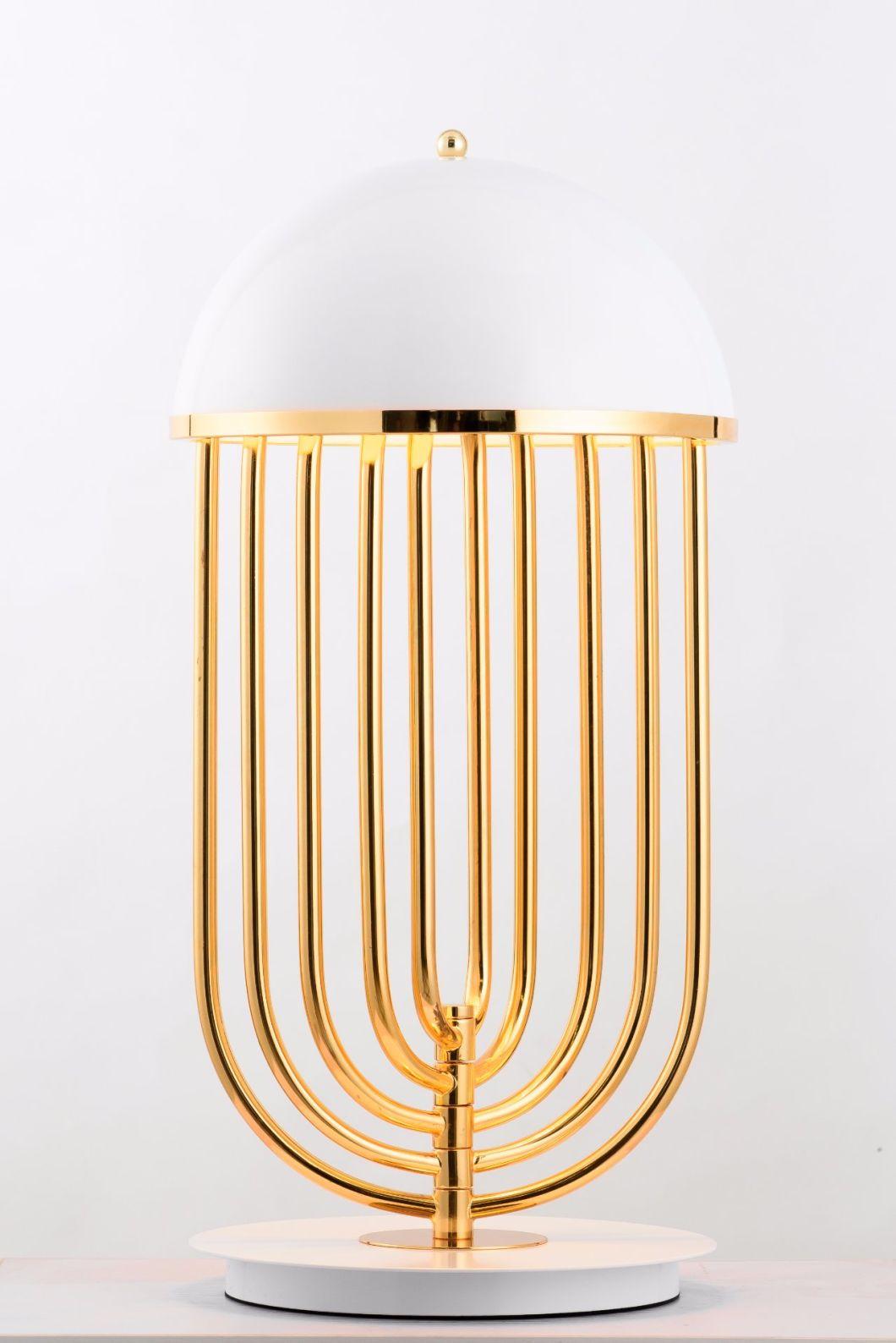 Modern Elegant Black Gold Table Lamp Project Hotel Desk Light