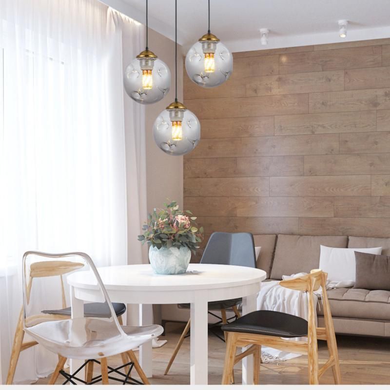 LED Pendant Lights Glass Living Room Light Fixture Dining Room Kitchen Hanging Lamp (WH-GP-66)