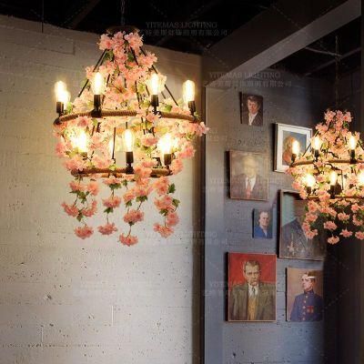 Large Leaves Chandelier Green Light Fixture in Foyer Shopping Mall Bohemian Modern Loft Chandelier (WH-VP-154)