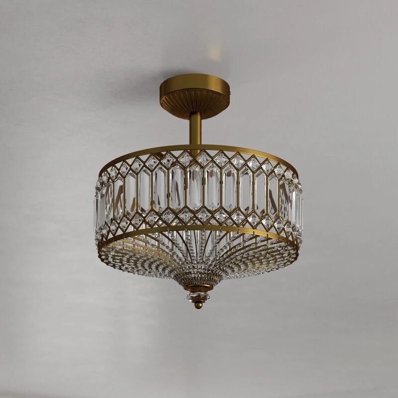 European-Style Light Luxury Crystal Ceiling Lamp Passage Stair Porch Entrance Hall Aisle Corridor Balcony Villa Small Chandelier