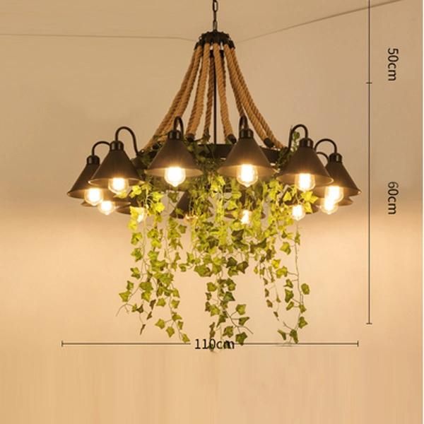 Chandeliers Retro Hemp Rope Chandelier Lamps American Country Restaurant Loft Ceiling Light (WH-VP-155)