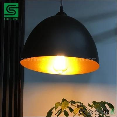 Modern Charcoal Copper Lined Metal Pendant Lamp