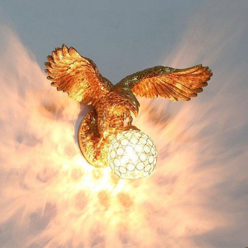 Nordic Resin Eagle Wall Lamp Bar Restaurant Retro Bird Wall Lights Living Room Wall Decor Lamp Corridor Home Decor Indoor Light