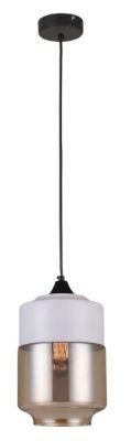 Amber Glass Pendant Lamp in Black and White (HL-1811-PL-AMB)