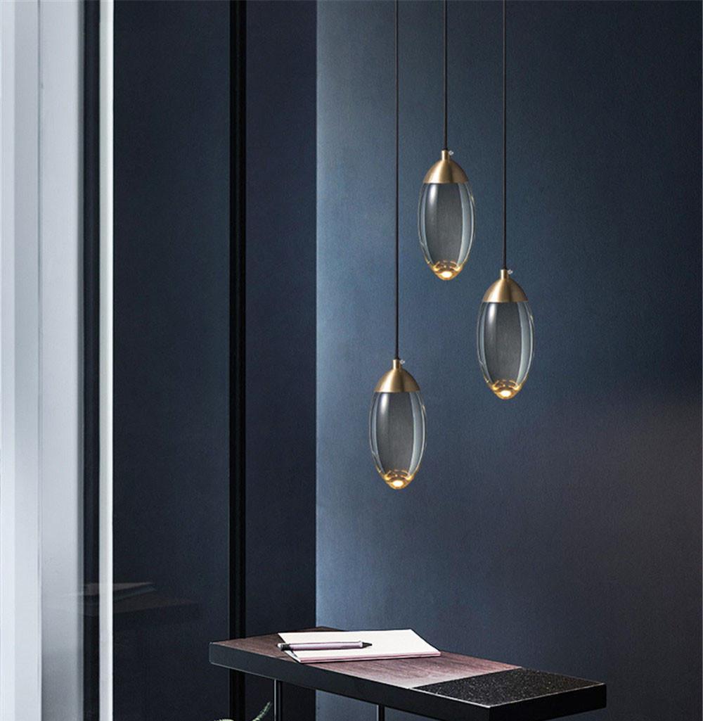 Crystal Stair Chandelier Lighting Modern Copper Luxury Design Hanging Lamp