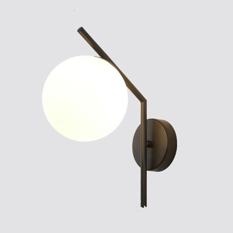Black Gold Nordic Glass Wall Lamp LED Indoor Moon Wandlamp Bedroom Indoor Wall Lamp (WH-OR-111)