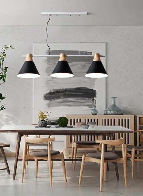 Modern Lighting Hanging Pendant Light E27 Wood Base Six Colors Indoor Lamp