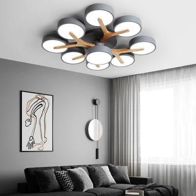 Wood Modern Ceiling Light Simple Livingroom Lamp Creative Study Light LED