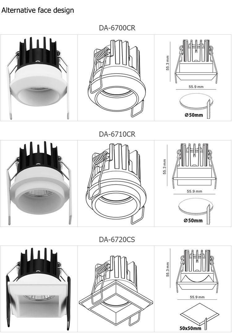 Very Cheap Price COB 5W 7W Square Spotlight Ceiling Light Downlight for Home Decorative