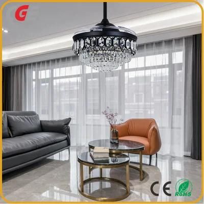 Luxury Contemporary Chandeliers Lighting Fixtures 42in LED Ceiling Fan with Hidden Blades