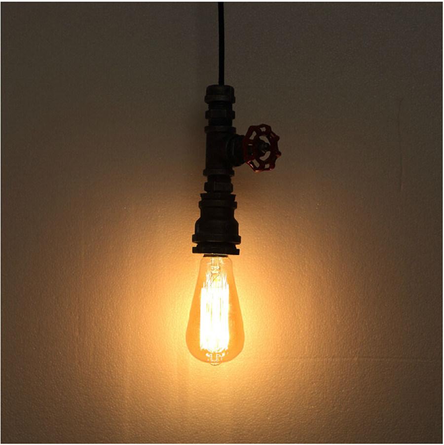 Loft Steampunk Pendant Lights Metal Water Pipe Lamp for Cafe Bar Vintage Pendant Light (WH-VP-76)