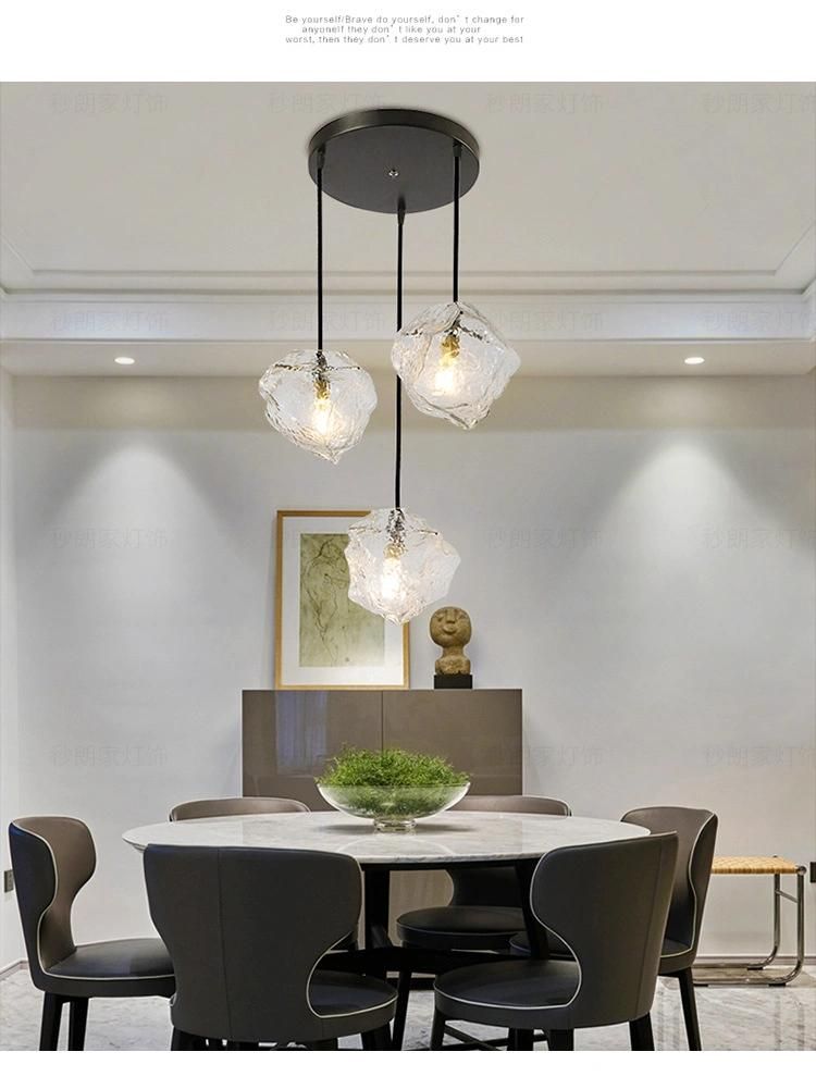 Modern LED Pendant Lamp Living Dining Room Bedroom Decoration Glass Stone Pendant Light (WH-GP-80)