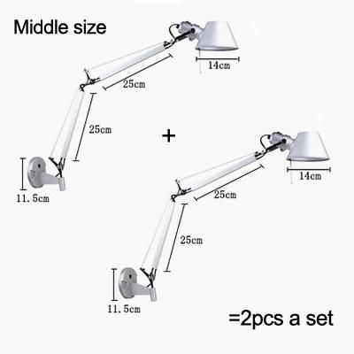 Black White Color Long Swing Arm Adjustable Aluminum Sconces Lamp Sliver Wall Lights (WH-OR-02)