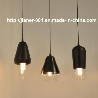 Modern DIY Glass Hanging Pendant Light in Black Color