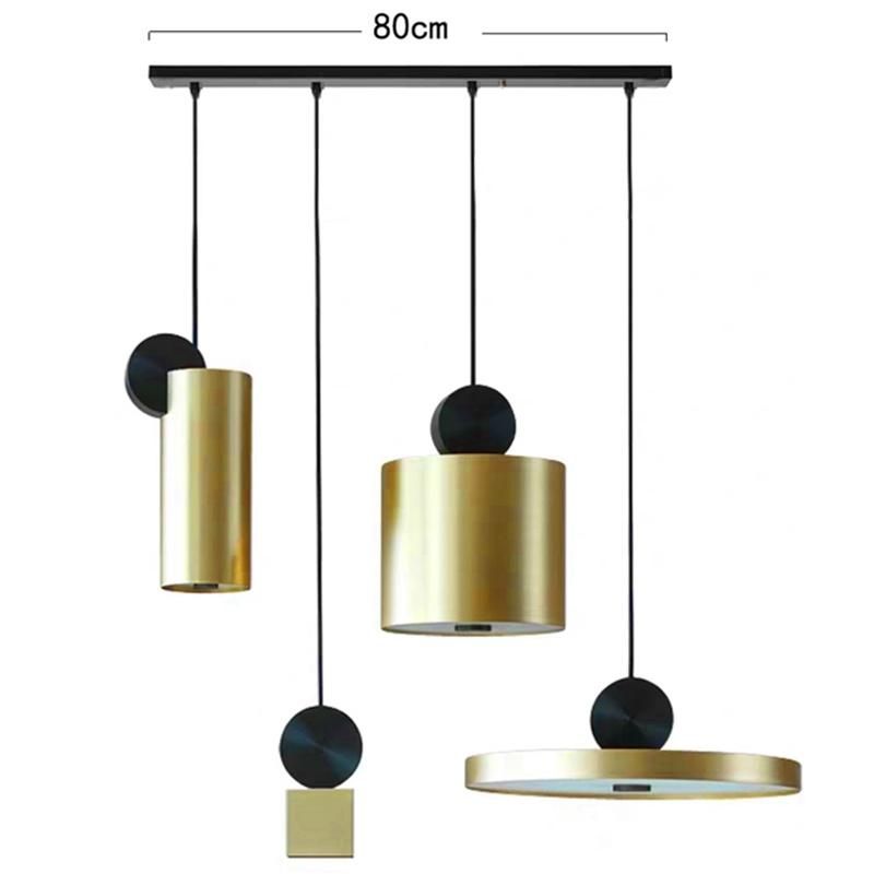 Postmodern Bar Small Chandelier Simple Model Room Bedroom Bedside Lamp Hotel Restaurant Nordic Bronze Pendant Light