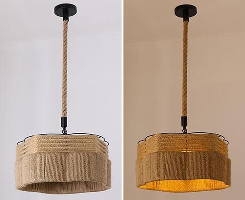 Industrial Hemp Rope Home Lighting Pendant Light for Indoor Lighting Decoration