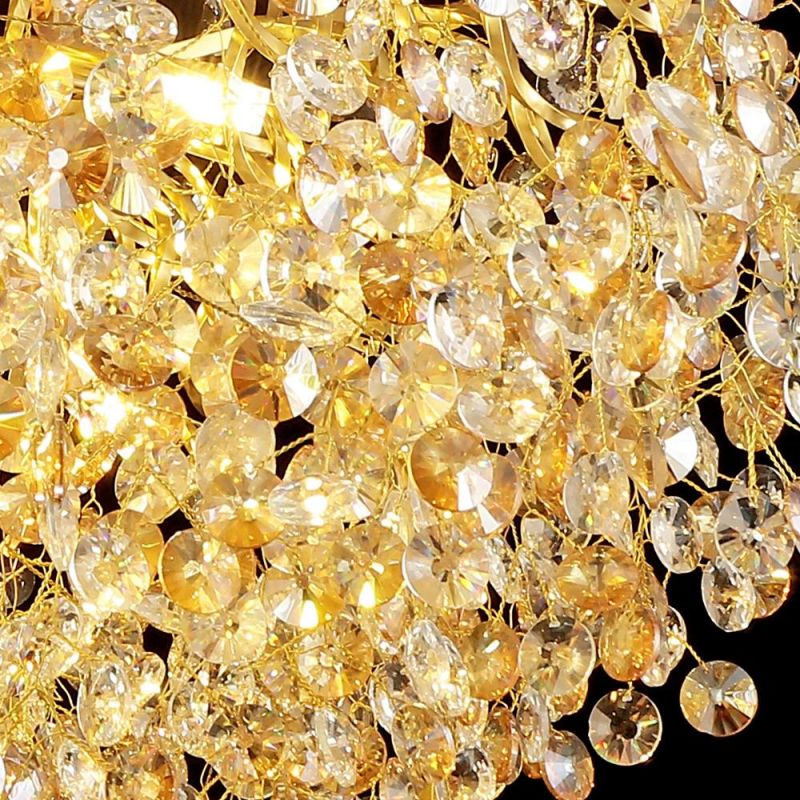 2022 Post Modern Simple Custom Creative Dining Room Romantic Gold Luxury Decorative Bedroom LED Crystal Chandelier