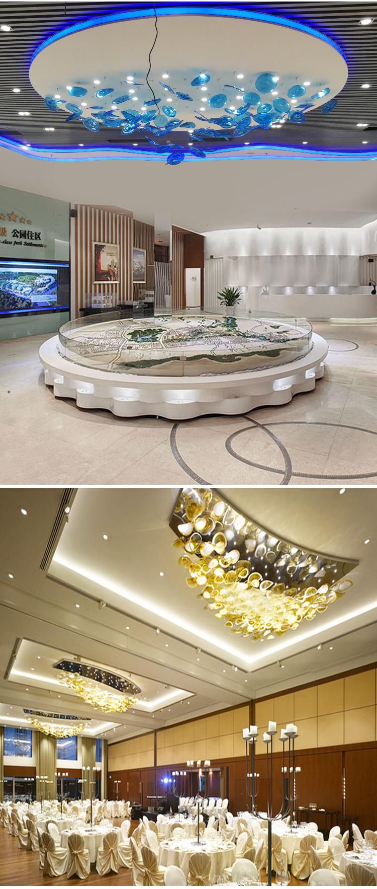 Decorative Modern Star Hotel Villa Lobby Pendant Light Colorful LED Chandelier
