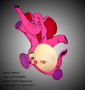Pink Elephant Cartoon Wall Lamp for Baby Room