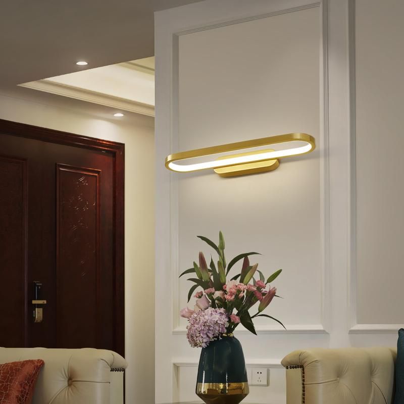 LED Wall Lamp Bedroom Bedside Lights Living Room Golden Brass Minimalist Wall Lamp (WH-OR-128)