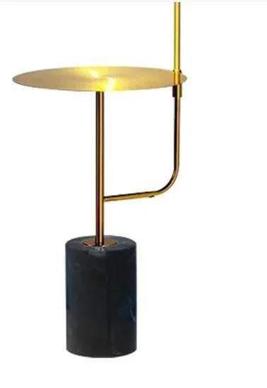 Modern Marble Golden Floor Lighting 360 Degree Rotating Lamp Head Marble Decoration Floor Light Contemporary Gold/Black LED Floor Lamp for Hotel Room and Home