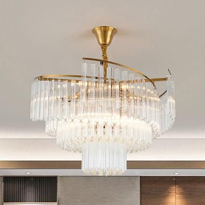 Villa Glass Rod Dining Room Chandelier Indoor Pendant Lamp Living Room