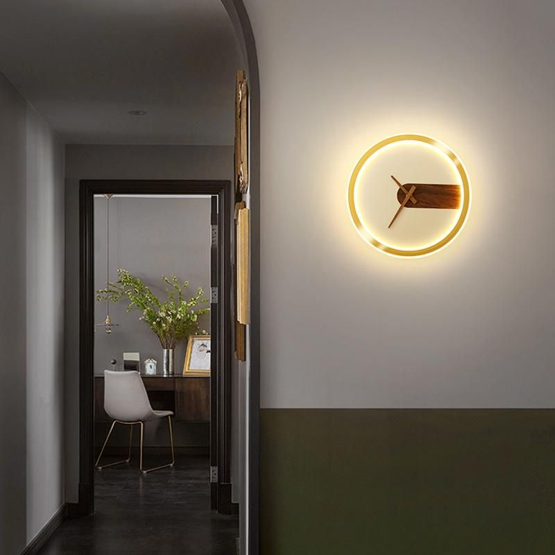 Modern Simple Living Room Clock Wall Lamp Fashion Art Background Wall Decoration Modeling Light