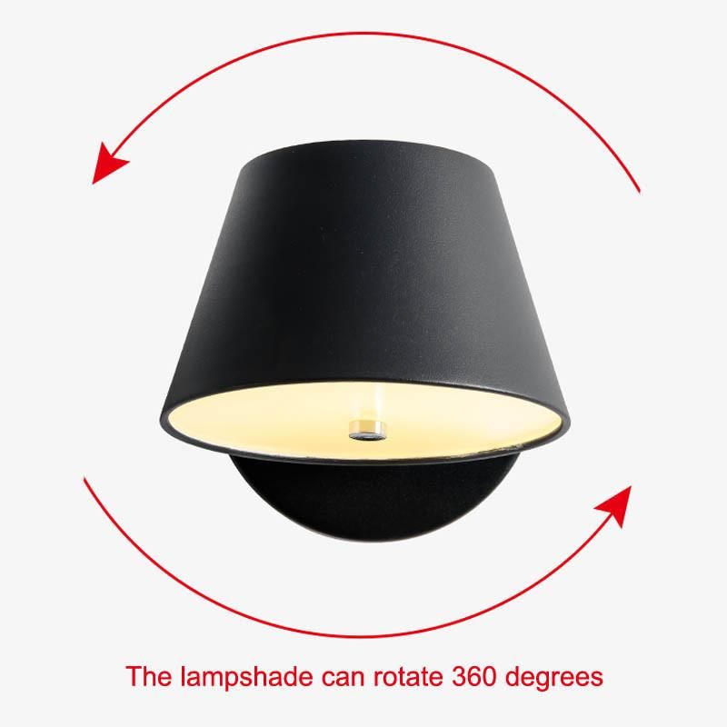 Simple Design Round Black LED Wall Light Reading Lamp