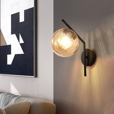Black Gold Nordic Glass Wall Lamp LED Indoor Moon Wandlamp Bedroom Indoor Wall Lamp (WH-OR-111)