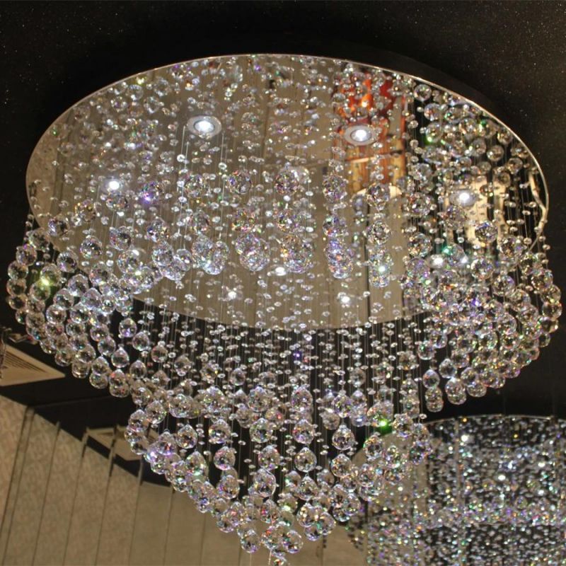 Large Flush Mount Crystal Ceiling Chandelier Lighting Fixtures for Indoor Home Decorative (WH-CA-19)