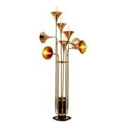 Interior Modern Plated Golden Metal Horn Shape Floor Standing Lamp for Living Room Hotel Bedside Lamp
