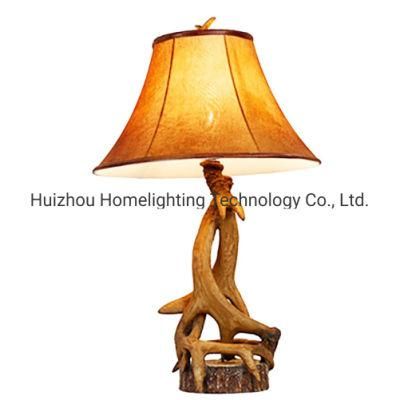 Jlt-2415 Unique Design Parchment Lampshade Antler Table Lamp