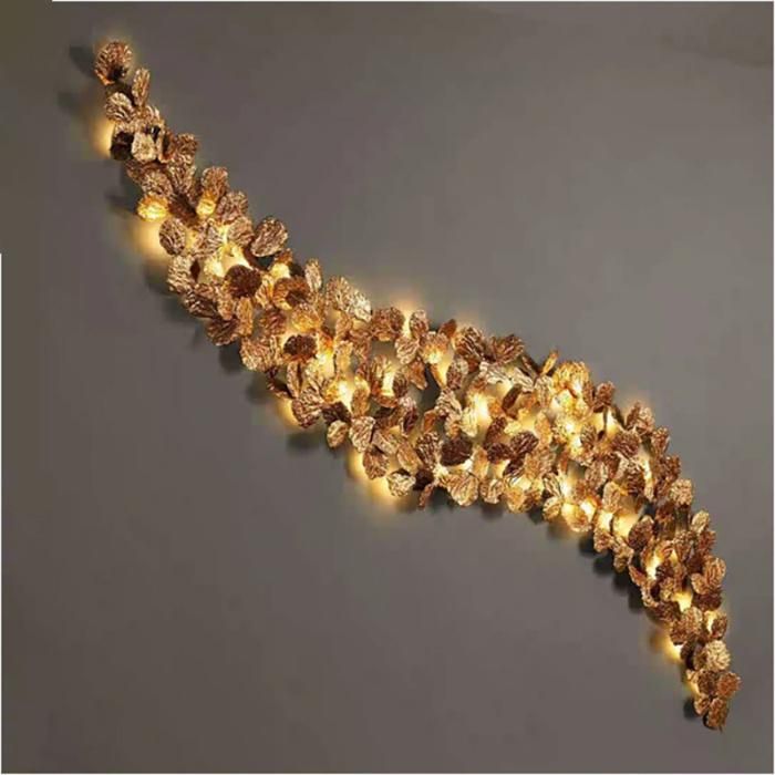 Luxury Large Decorative Custom Made Copper Brass LED Sconces Wall Light for Hotel, Villas