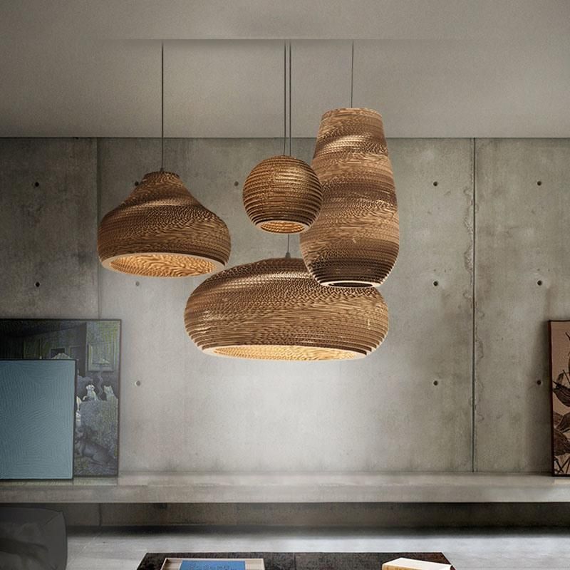 Personality Chandelier Retro Bar Creative Bedroom Paper Study Cafe Pendant Light