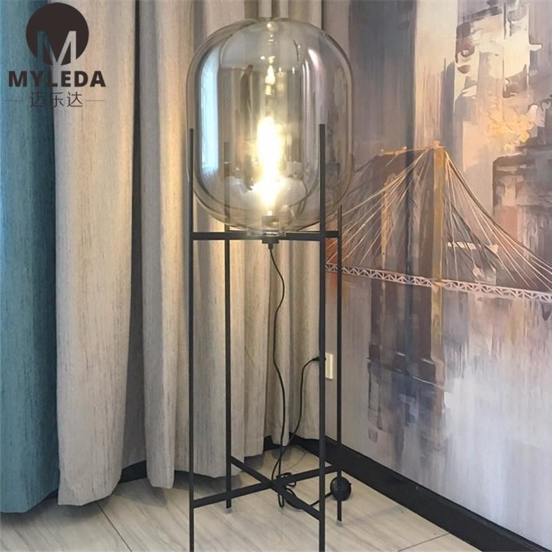 Indoor Modern Decoration Hotel Project Environment Glass Standing Floor Lamp