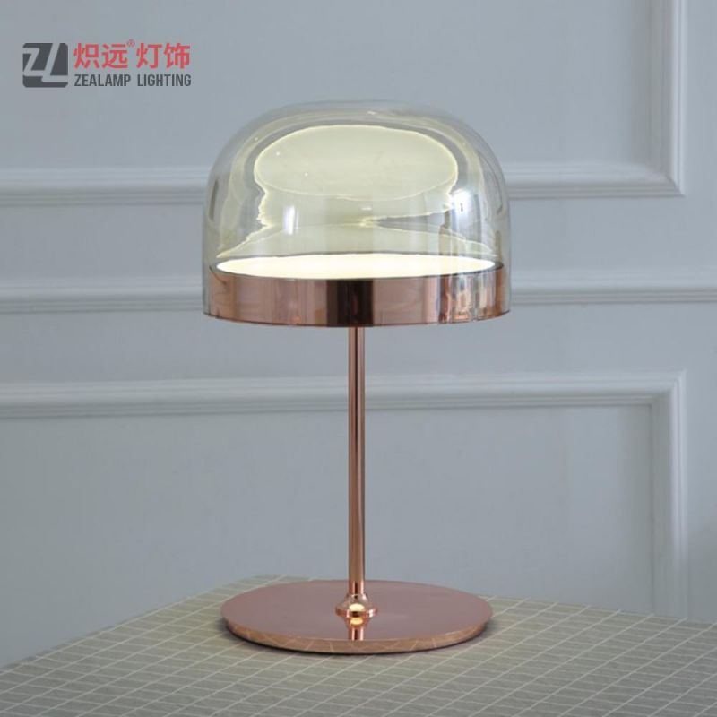 Postmodern Glass Bedside Lamp Small Table Light for Study Room