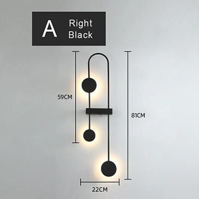 Nordic Black Wall Lamp Post-Modern Living Room Bedroom Decoration Lamp on Wall (WH-OR-118)