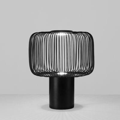 Candinavian Art New Designer Model Room Living Room Bed Iron Cage Marble Lamp