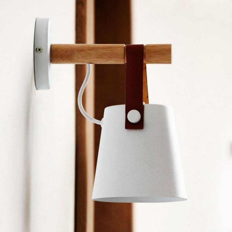 Wood Wall Lamps Modern Nordic Style E27 Wall Wood Lights (WH-OR-03)