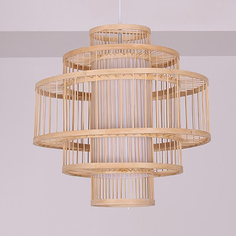 Traditional Wooden Lantern Chandelier Restaurant Kitchen Dining Room Pendant Lamp