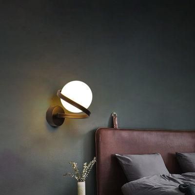 Simple and Modern Creative LED Bedroom Bedside Lamp Wall Lamp Staircase Hallway Glass Light