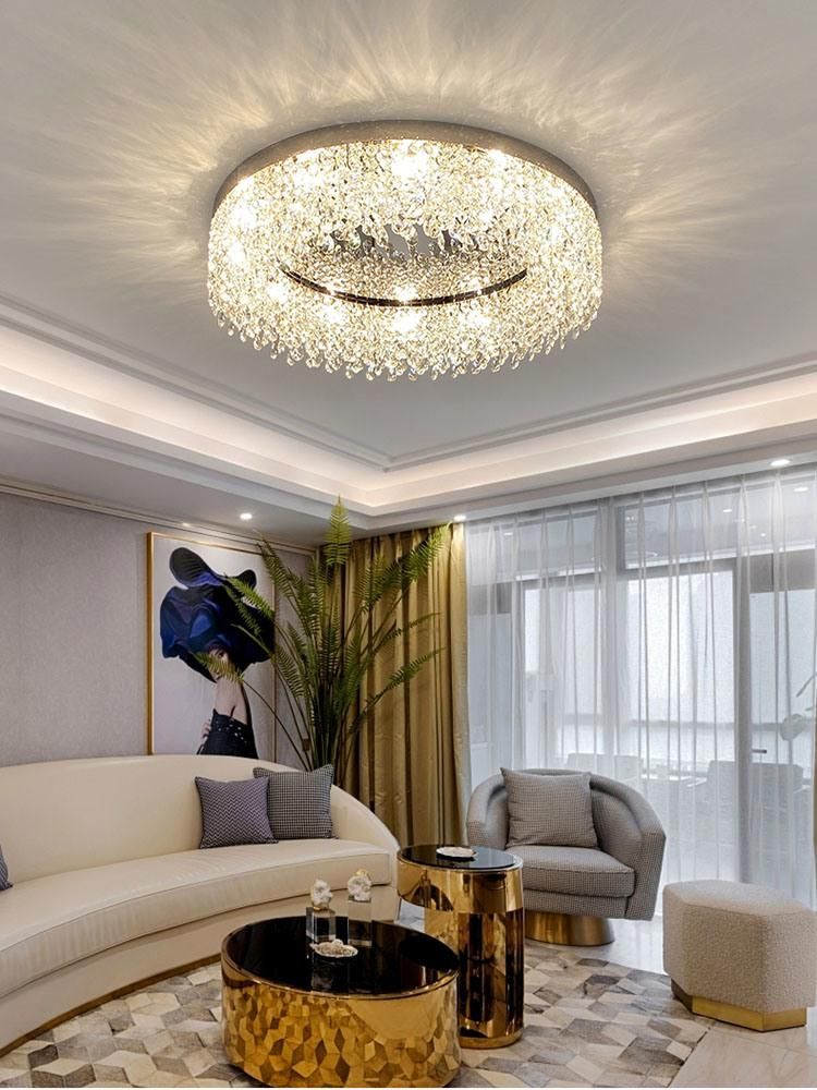 Living Room Ceiling Lamp Luxury Crystal Atmospheric Hall Lounge Lights (WH-CA-75)