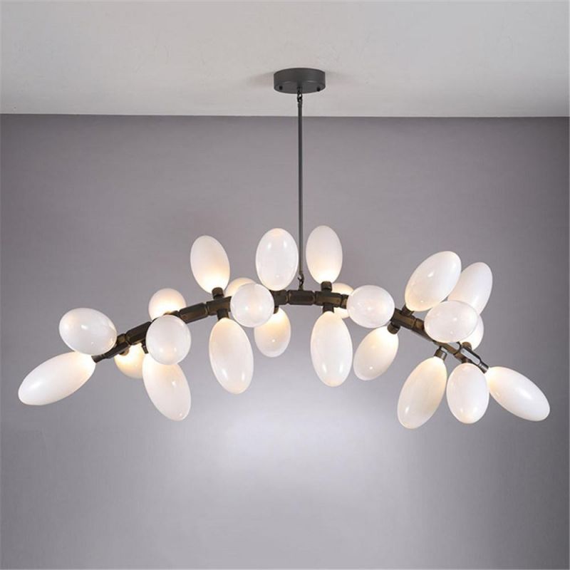 Modern Replica Design Chandelier Creative Milky Glass Kitchen Island Pendant Light Dining Room Living Room Art Deco Pendant Lamp