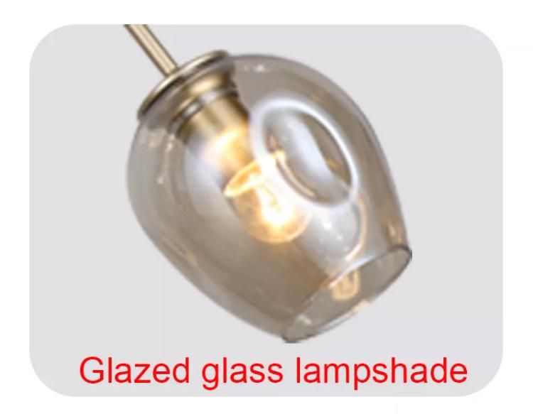 New Modern Project Home Decoration Nordic Glossy Champagne Glass Chandelier