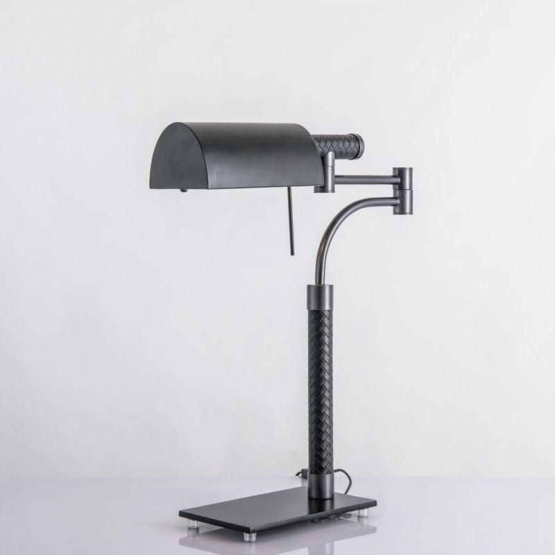 American Industrial Style Simple Creative Leather Desk Lamp Designer Style Study Bedroom Bedside Lamp Exhibition Hall Decorative Lamp