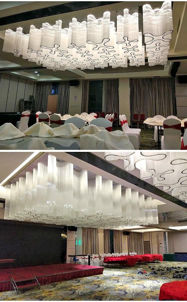 White Flower Shape Luxury Modern Stair Hotel Banquet Hall Huge Project Custom Chandelier Lamp
