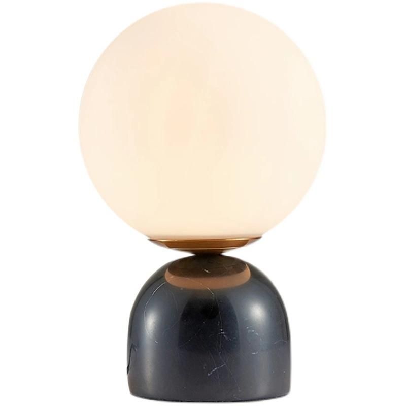 Hotel Bedside White Black Green Glass Lamp Housing Marble Base Table Lamp Home Decor Fashion Night Light Marble Base Ceramic Table Lamp