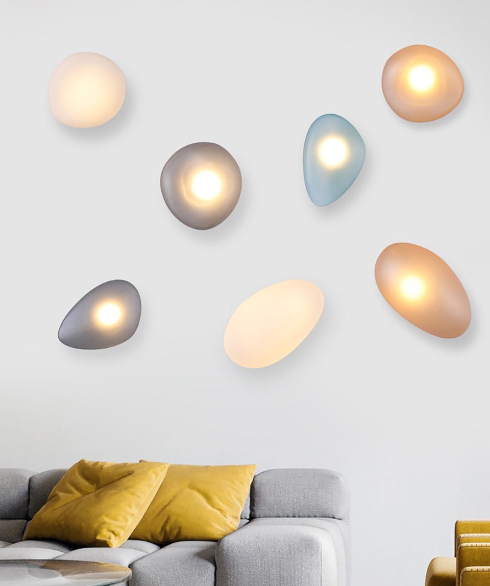 Bedroom Living Room Designer Lamp Modern Glass Pebble Wall Light (WH-OR-77)