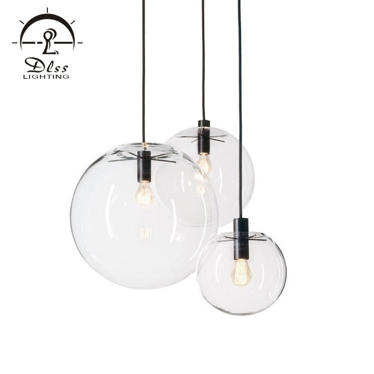 Globe Modern Ceiling Lamp Clear Glass Ball Shade Ceiling Pendant Lighting for Kitchen